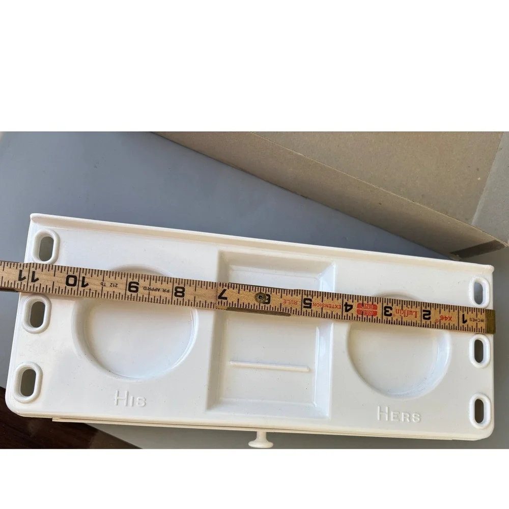 Vintage L.E. Mason Bath-Valet White‎ MCM Wall Mount Organizer His Hers